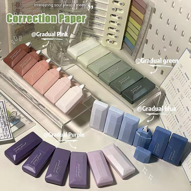 6PC Card Style Gradient Correc - Correction Tape Roller ulasan dan harga