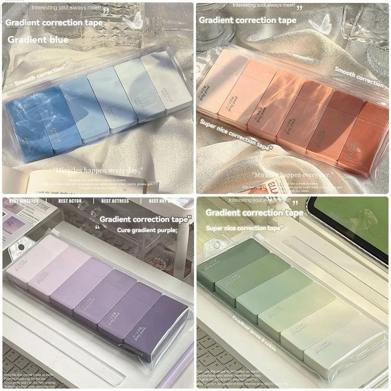 6Pcs Cute Macaron Correction T - Correction Tape Roller ulasan dan harga